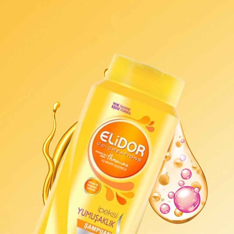 شامپو الیدور EliDOR زرد مخصوص موهای خشک حجم 500میلی لیتر