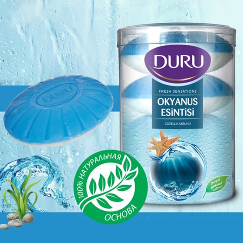 صابون دورو ( DURU ) لیوانی آبی ترکیه بسته 100×4 عددی