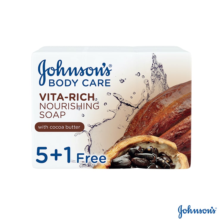 صابون حمام جانسون Johnsons بسته 6 عددی عصاره کاکائو