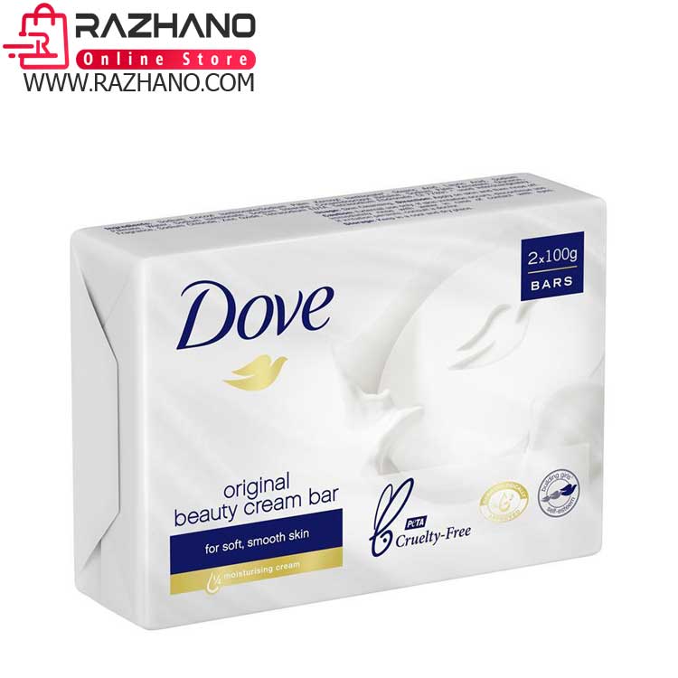 بسته 2 عددی صابون شیر داو Dove مدل سفید White مقدار 100 گرم