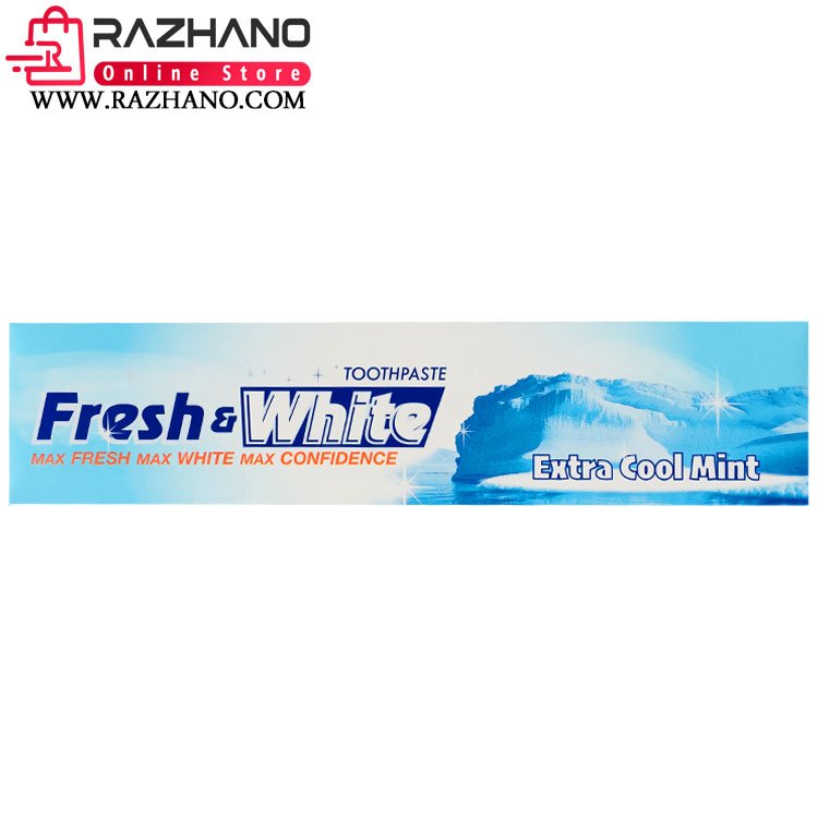 خمیر دندان فرش وایت آبی خنک حجم 160 گرم Fresh white extra cool mint toothpaste