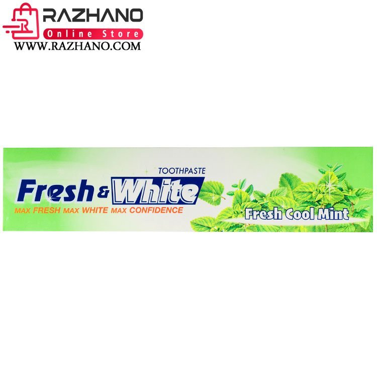 خمیر دندان فرش وایت نعنایی حجم 160 گرم Fresh white fresh cool mint toothpaste