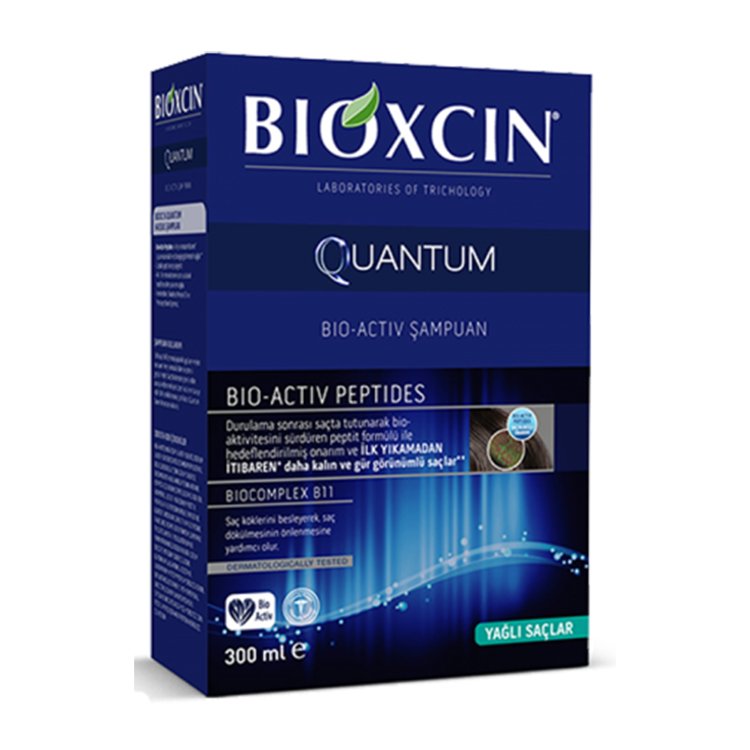 شامپو ضد ریزش و تقویت مو Bioxcin Quantum مناسب موهای چرب 300 میل