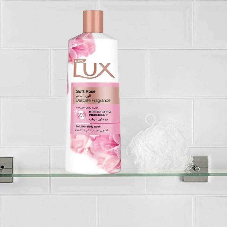 شامپو بدن لوکس رایحه گل رز Lux Soft Rose حجم 500 میلی لیتر