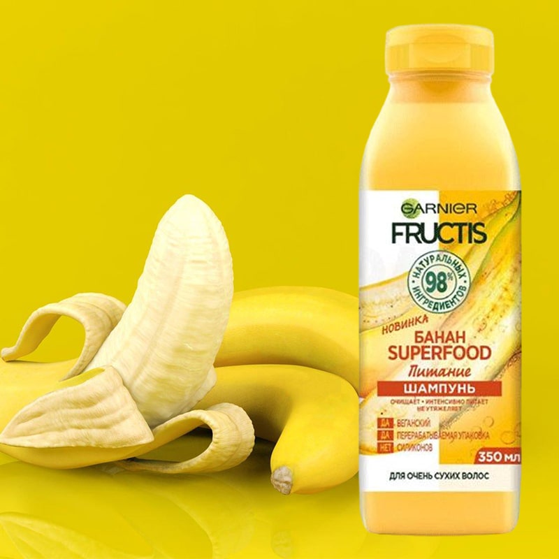 شامپو مو گارنیه مدل Fructis Nourishing Banana Hair food حجم 350 میلی لیتر